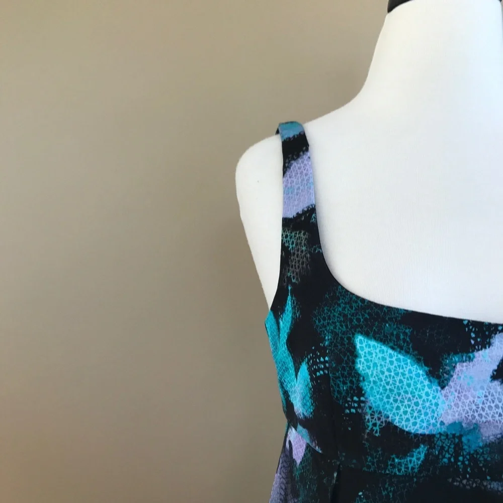 • Milly • Ana Cocktail Dress Blue Floral Print 8
